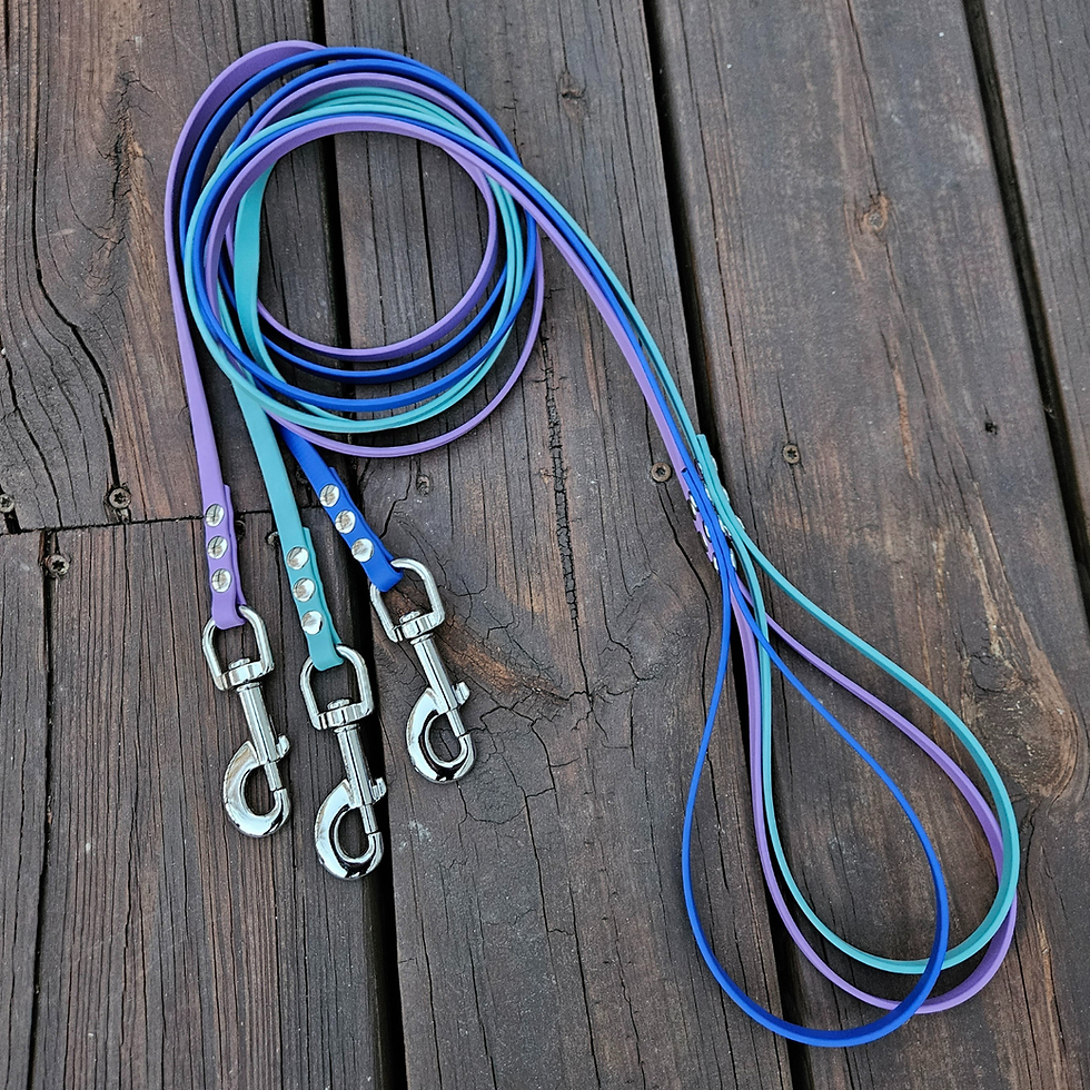 Thumbnail: 3/8" Inch Wide Clip Leash - Custom Long Line Solid One Color- Biothane Dog Leash