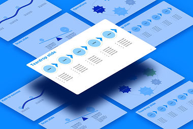 Selection of premium infographics blue series