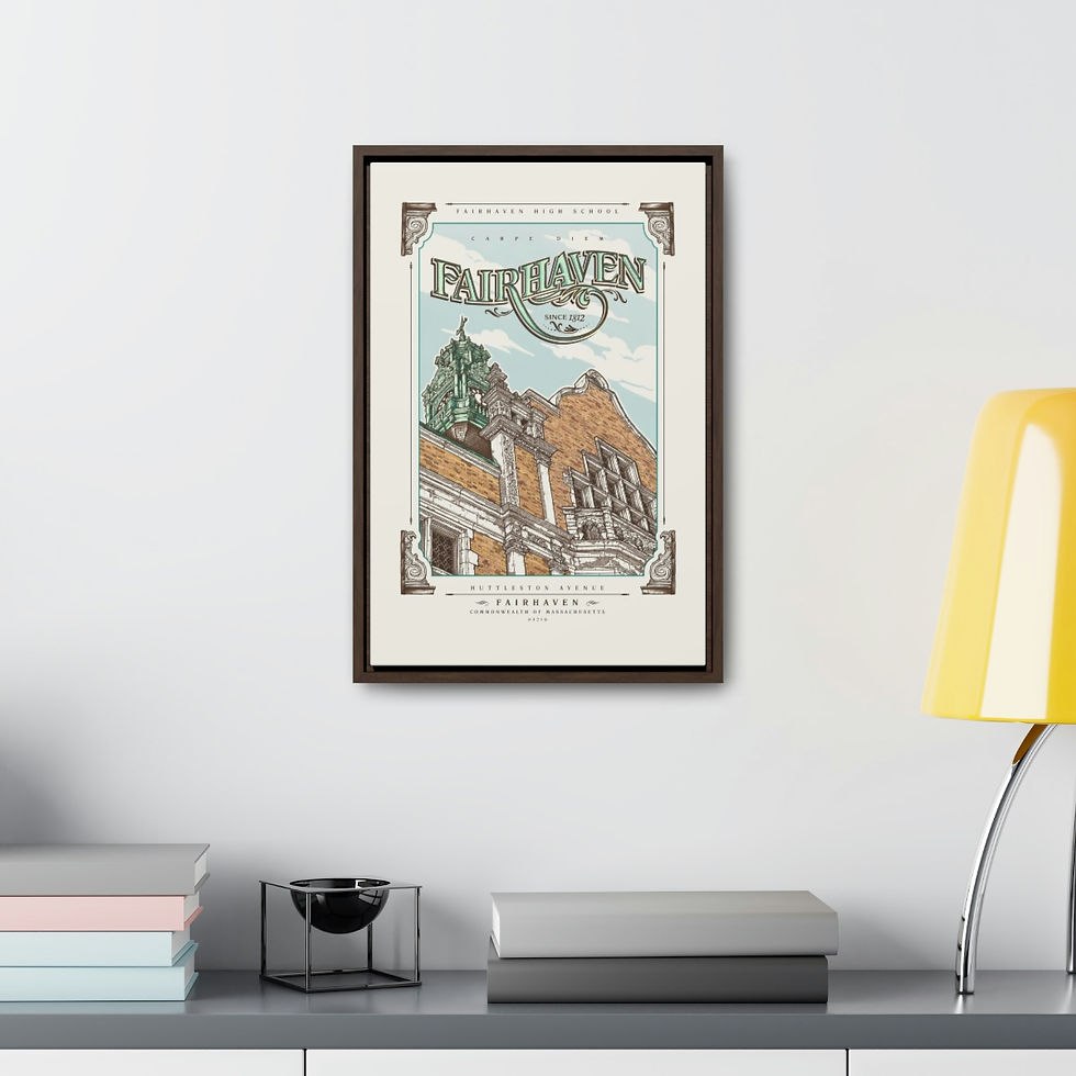 Thumbnail: Fairhaven  Illustrated Full Color 12"x18" Gallery Canvas Wraps, Vertical Frame