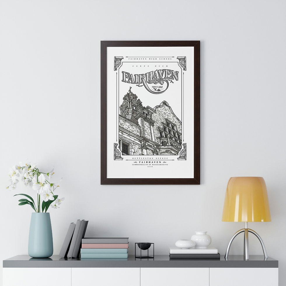 Thumbnail: Fairhaven FHS Illustrated B&W 20"x30" Framed Print