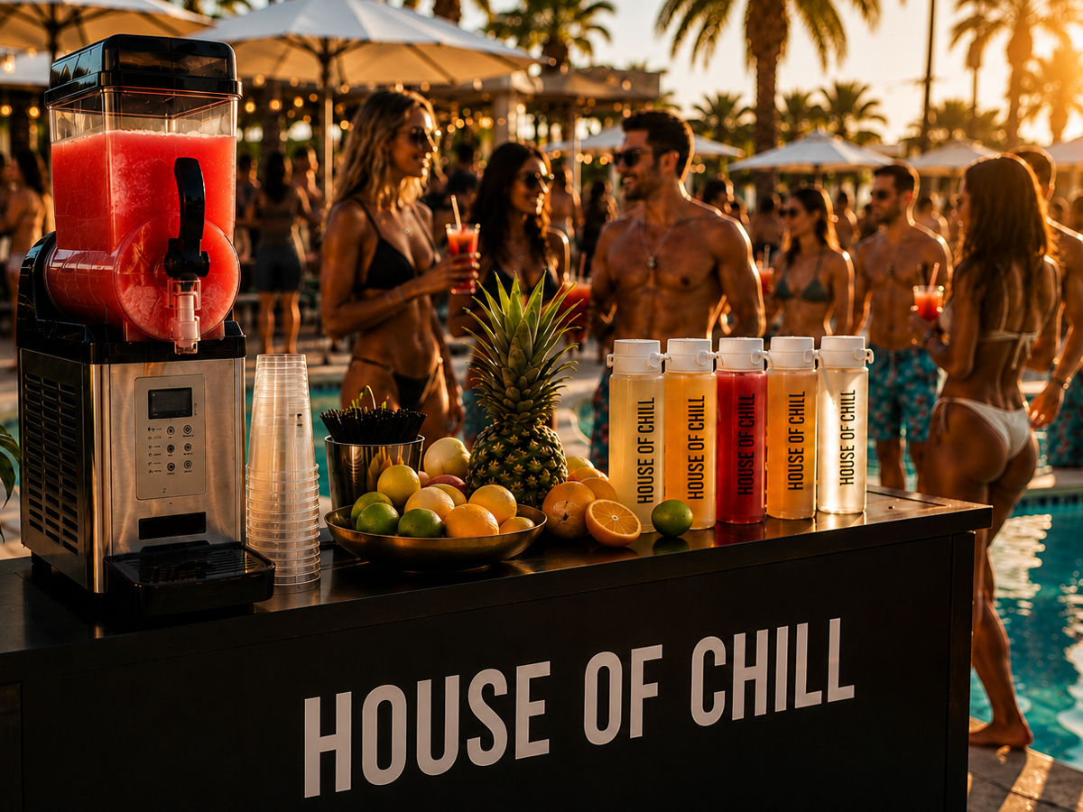 House of Chill's frozen cocktail bar for a villa stay in Ibiza