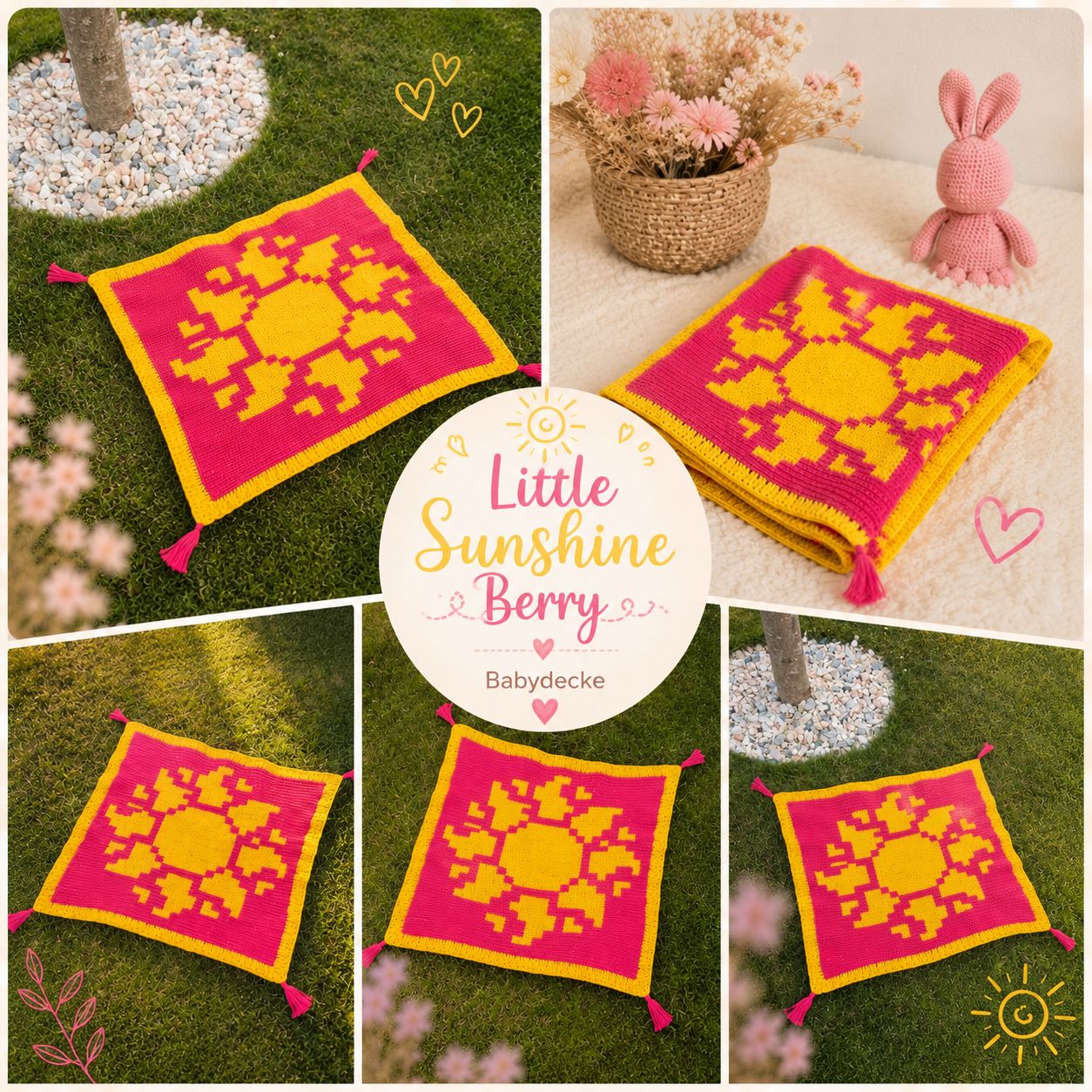Häkelset Babydecke "LittleSunshineBerry"