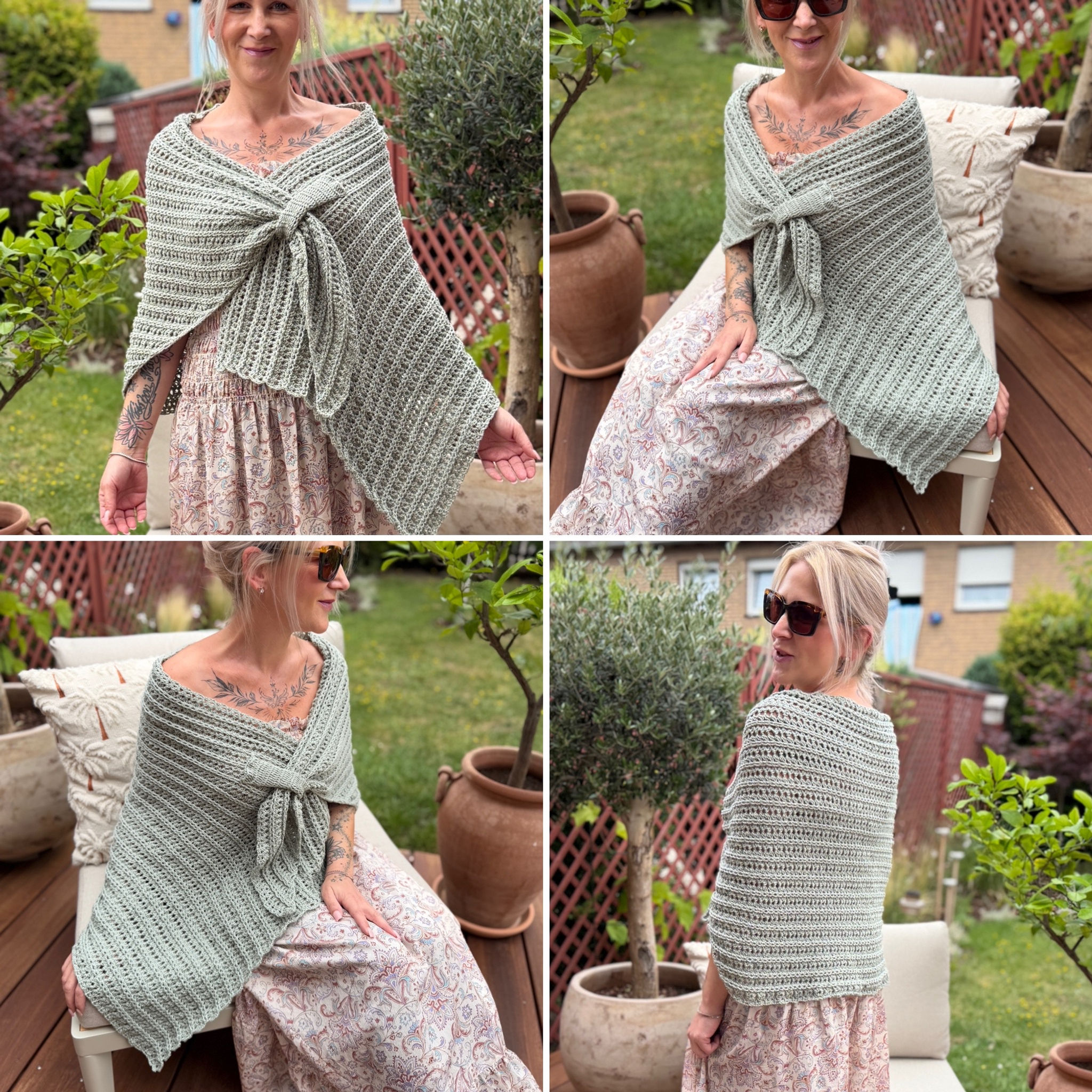 Häkelset Twist-Poncho "Oliva"