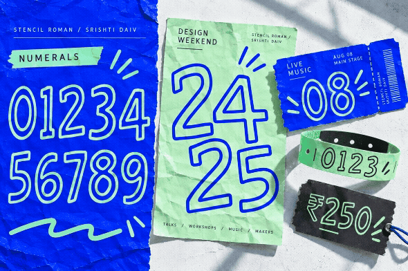 stencil latin font