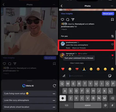 instagram commenti AI