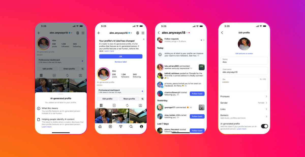 Instagram: profili AI non dichiarati esclusi dalle raccomandazioni in Reels ed Esplora