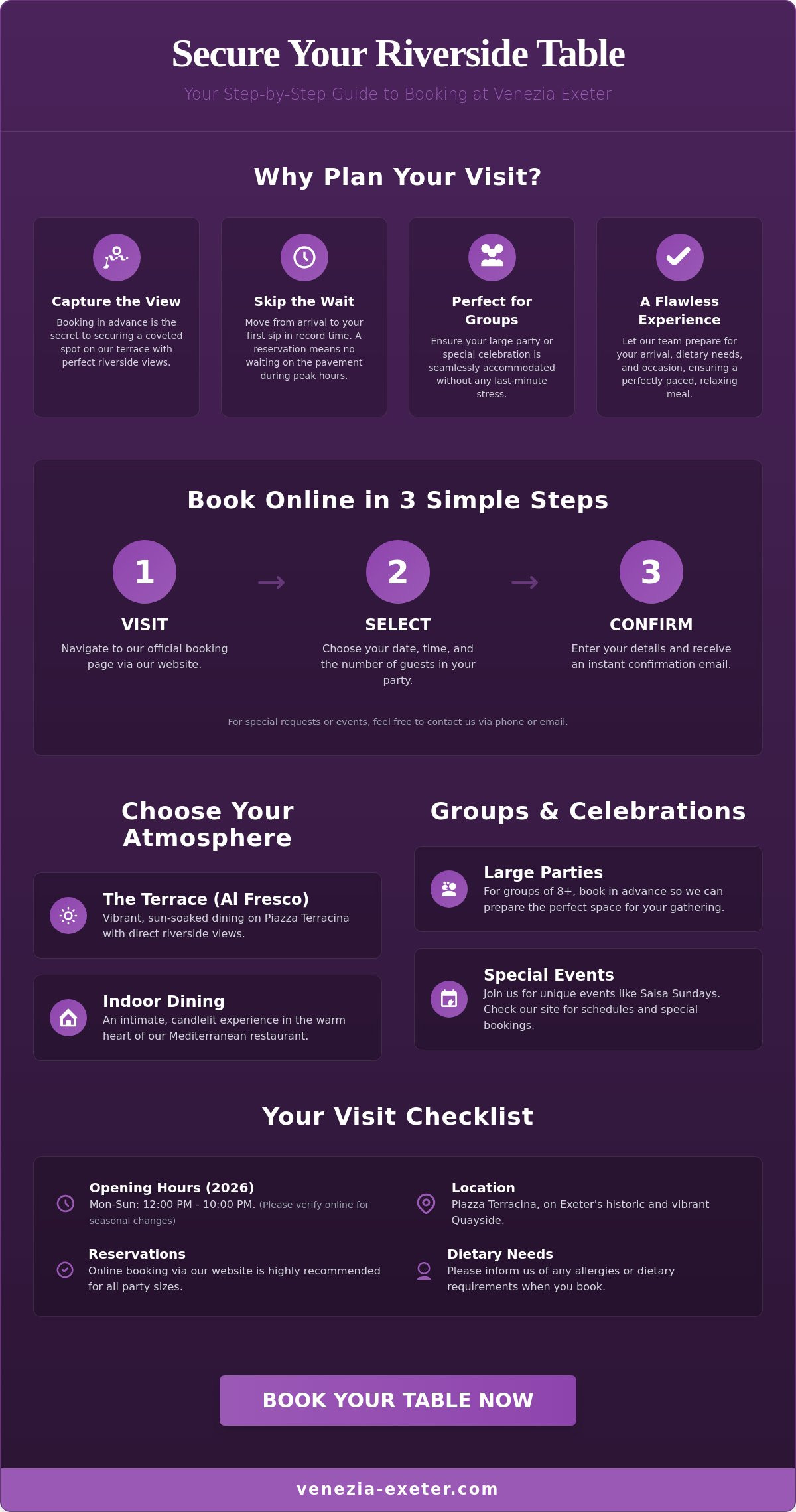 How to book a table at Venezia Exeter