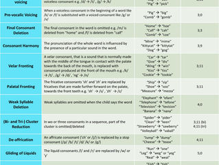 Phonological Processes