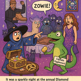 🕵️ Story: 🎉 "Who Stole the Last Slice of Pizza at the Diamond Painting Party?"