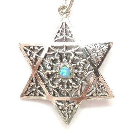 3D Star of David with Opal and Onyx