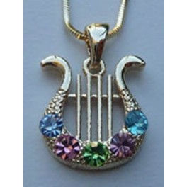Thumbnail: Classic Harp of David - multicolor zircons