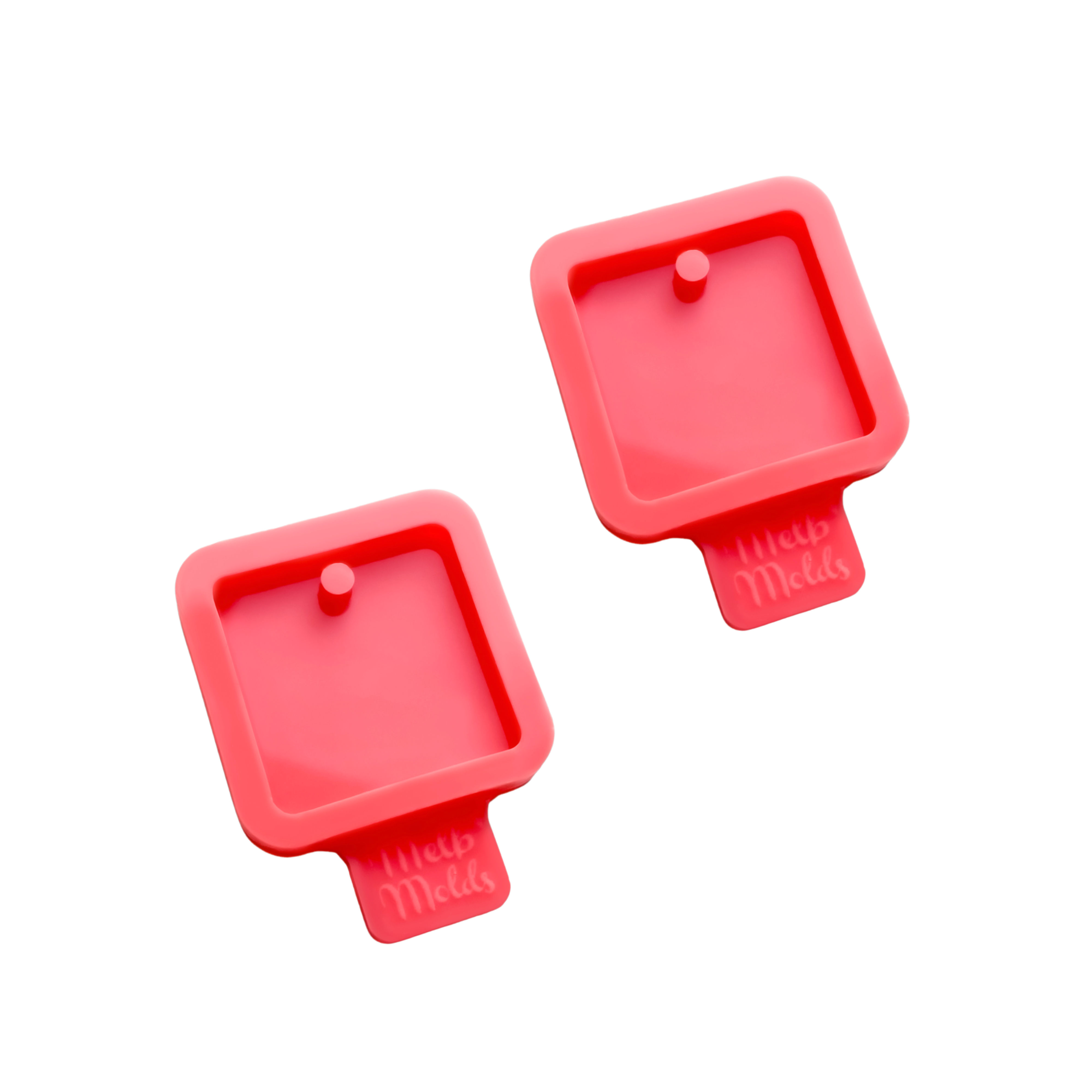 Stampo quadrato in resina - Doppio - Etichetta e portachiavi