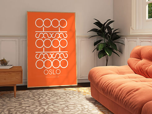 Plakat med Oslo og fokus på typografi, ny Nicola Mulryan