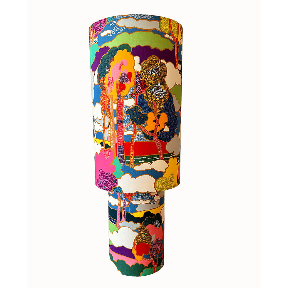 Mønstret Liberty bordlampe i Prospect Road stoff
