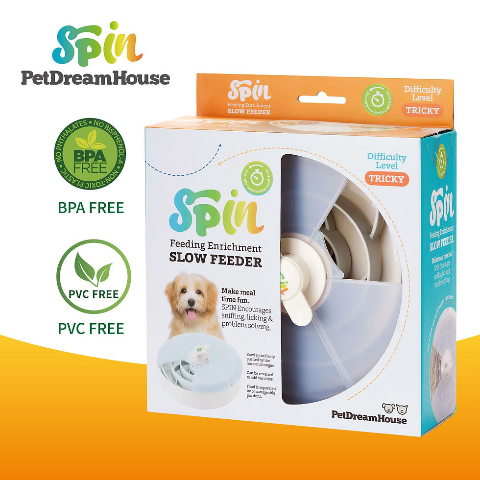 Thumbnail: SPIN Spiraal en Draaideksel interactieve voerbak hond in productverpakking