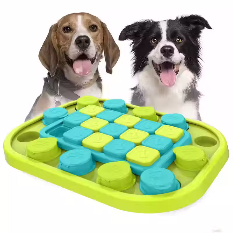 Interactieve voerpuzzel voor honden met groen blauwe snackpuzzel