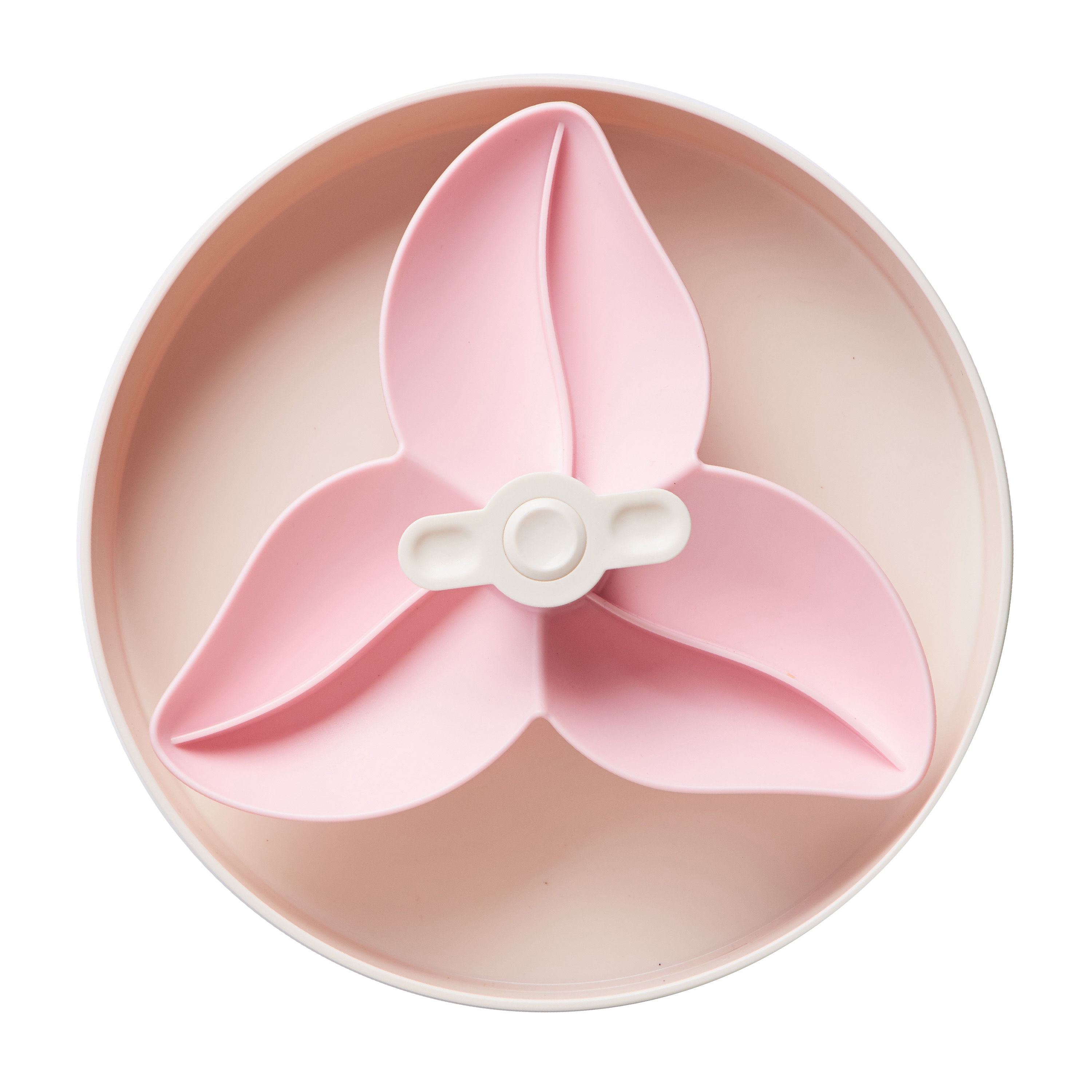 Interactieve voerbak hond roze SPIN Bougainvillea met bloemvormige slow feeder