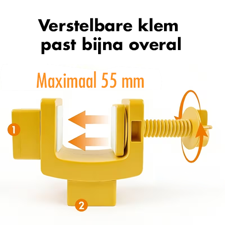 Thumbnail: Verstelbare klem van Fetch Slide ballenspel past tot 5,5 centimeter