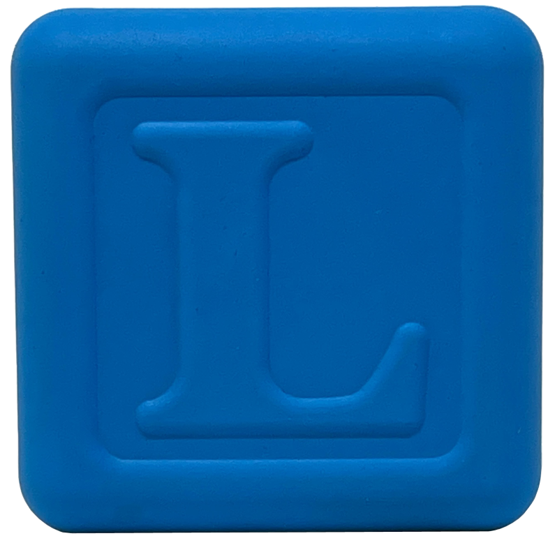 Thumbnail: SodaPup Love Cube blauw hondenspeelgoed met letter L