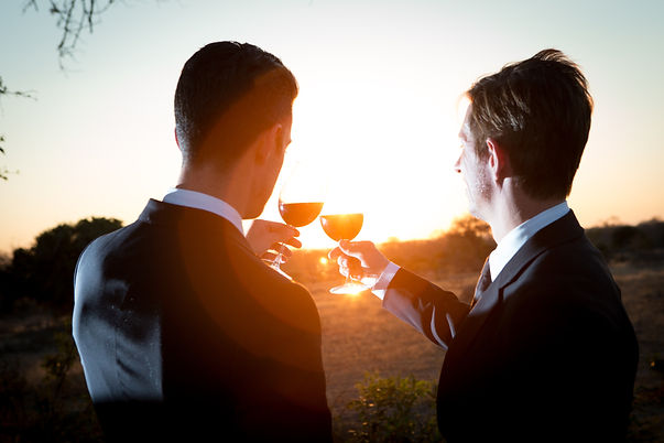 S and J toast at sunset.jpg