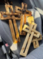 Handcrafted wooden cross wall decor made from solid hardwood