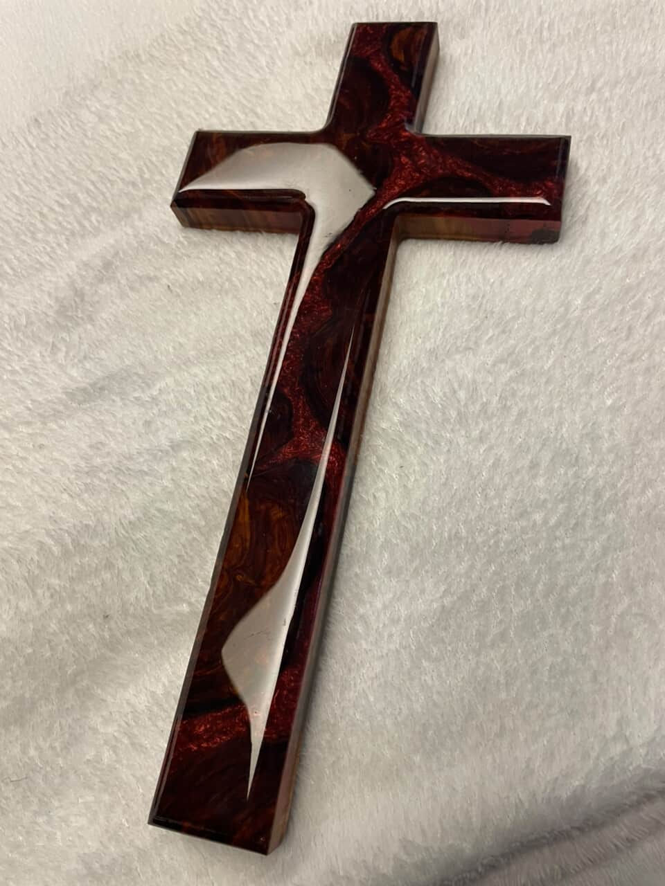 Epoxy wood cross handcrafted by Soc Woodworks