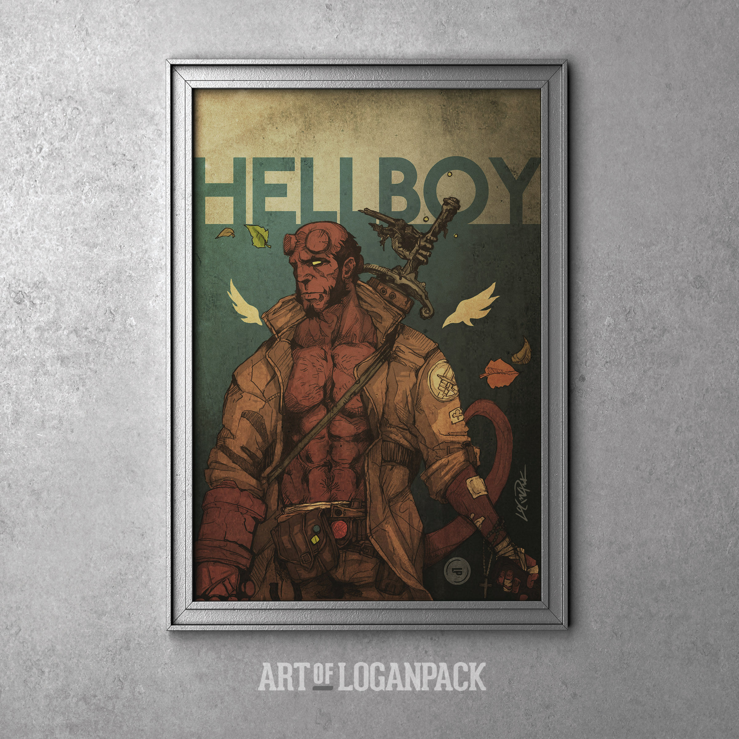 HELLBOY | Original Hand-signed Art Print by Logan Pack