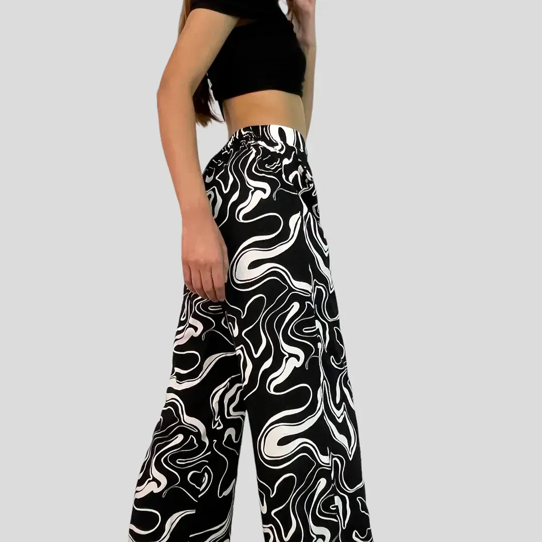 PA4070 Pantalón pretina mixta viscosa estampada