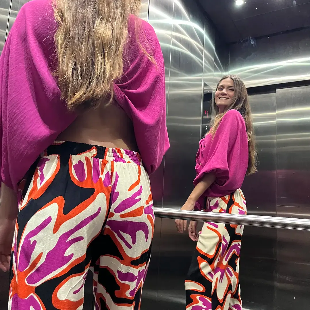 PA4070 Pantalón pretina mixta con lino