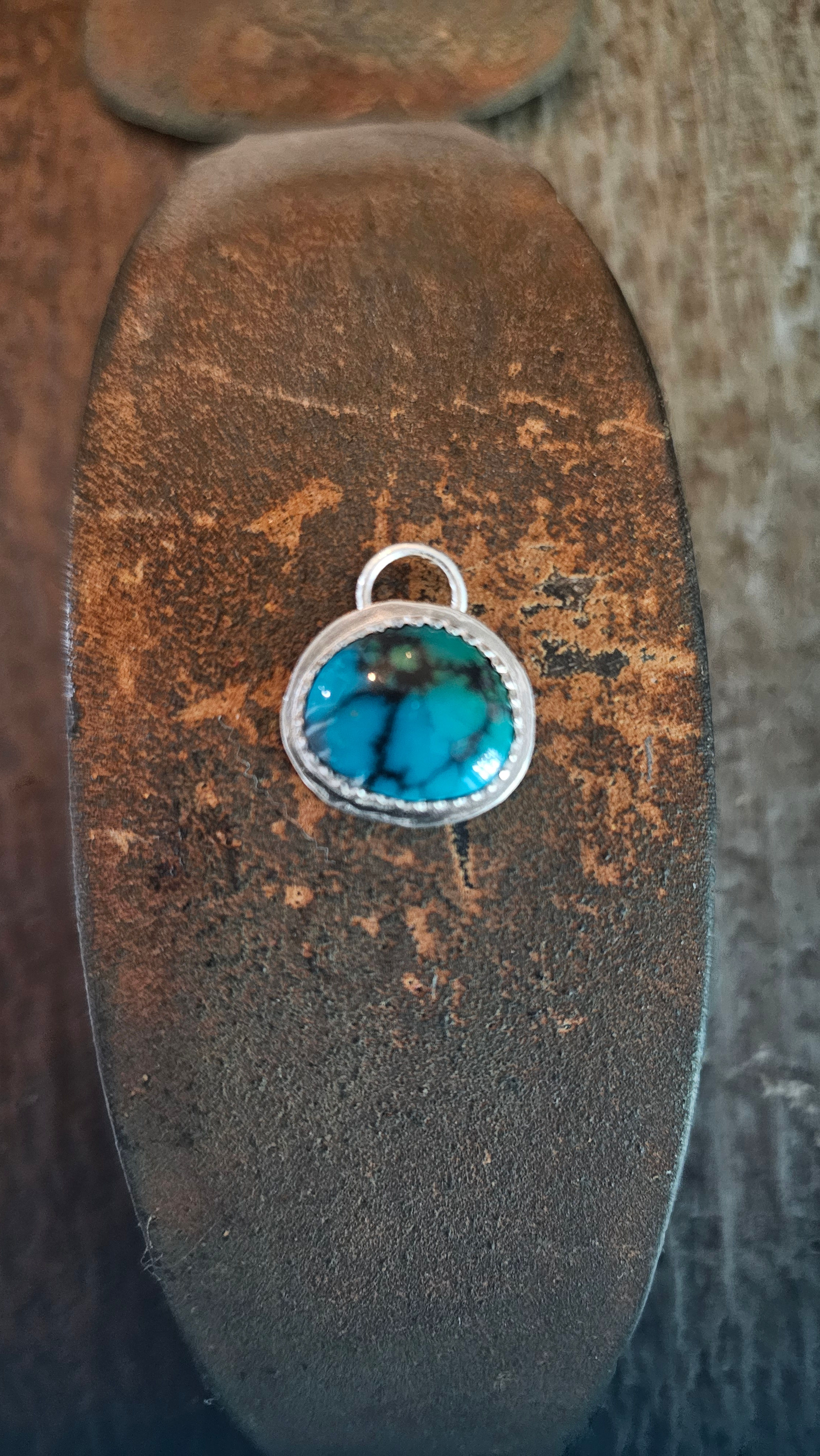 Turquoise and sterling silver pendant