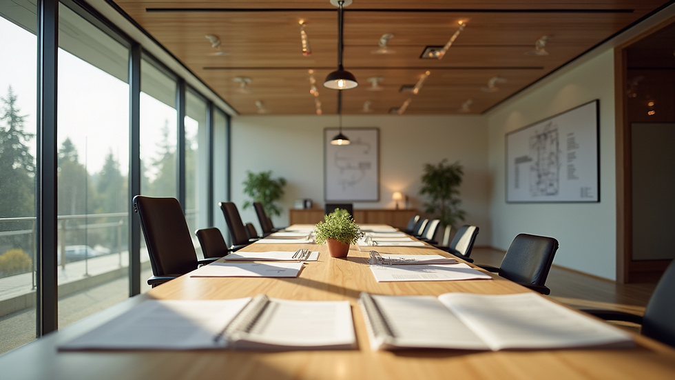 Eye-level view of a collaborative workspace at The Aletheia Institute