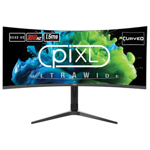 piXL CM34C7 34 Inch 3440 x 1440 165hz Ultrawide Curved Gaming Monitor ...