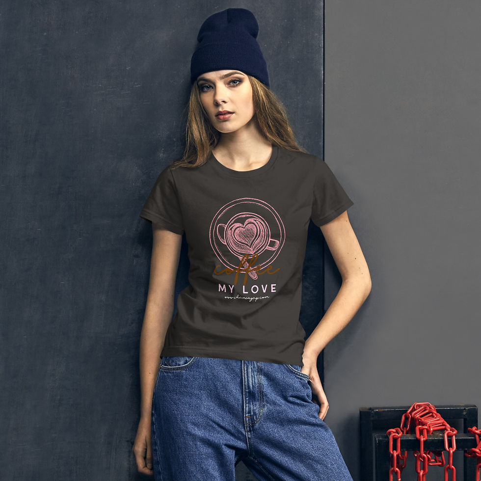 Thumbnail: Women's Short Sleeve T-shirt - Coffee My Love