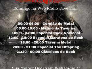 Programação de Domingo na Web Rádio Taverna!!!
