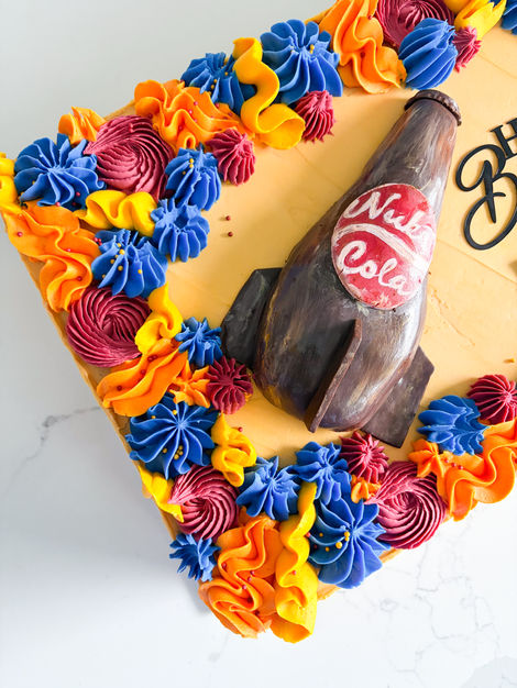 Fallout cake, fallout tv, fallout show, sheet cake, birthday cake