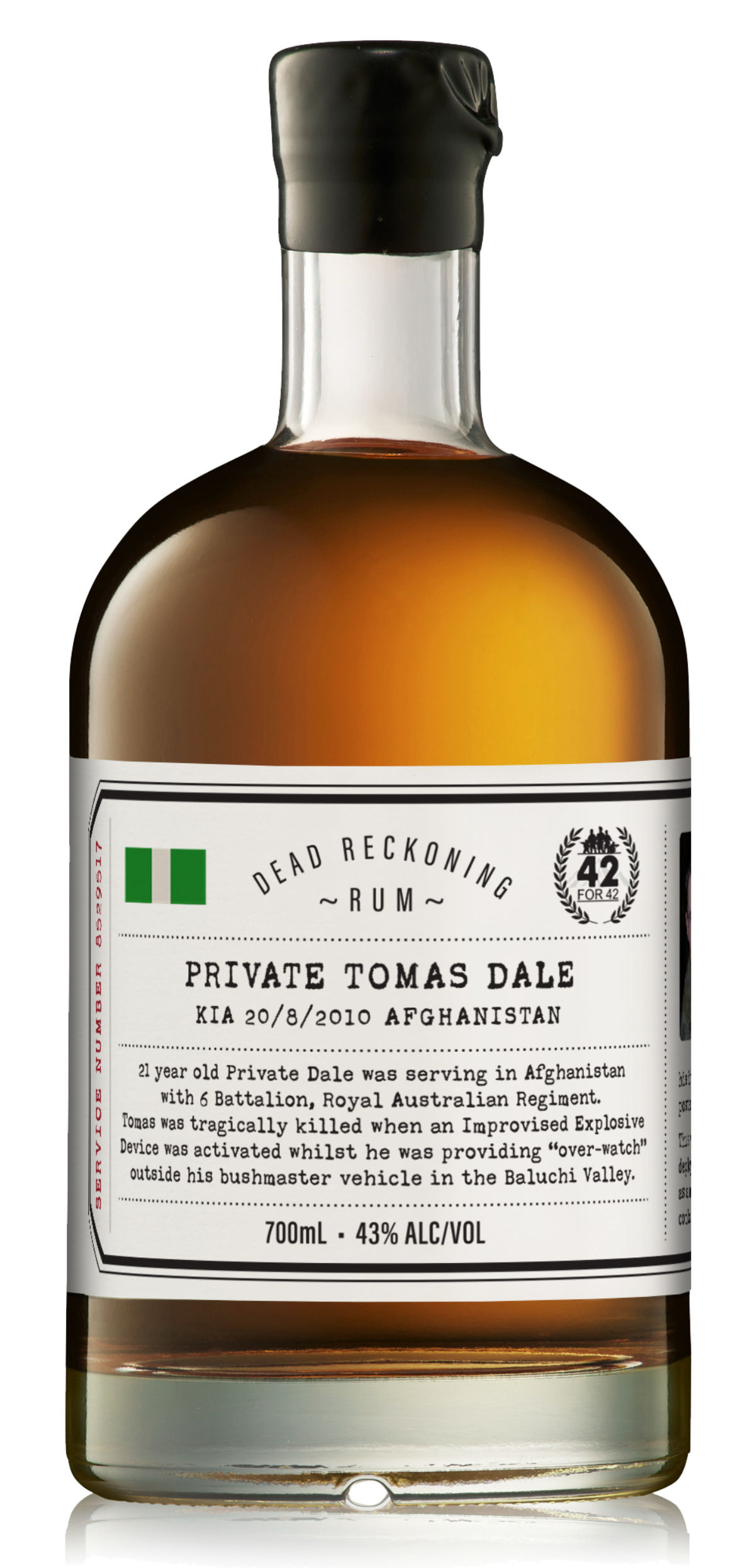 Private Tomas Dale 42 for 42 commemorative Rum