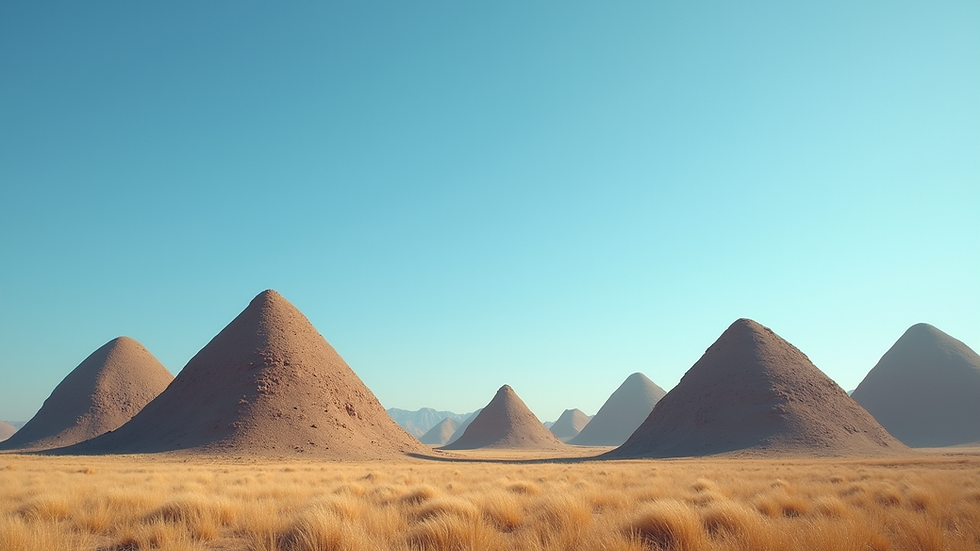 Eye-level view of the Chocolate Hills under a clear blue sky