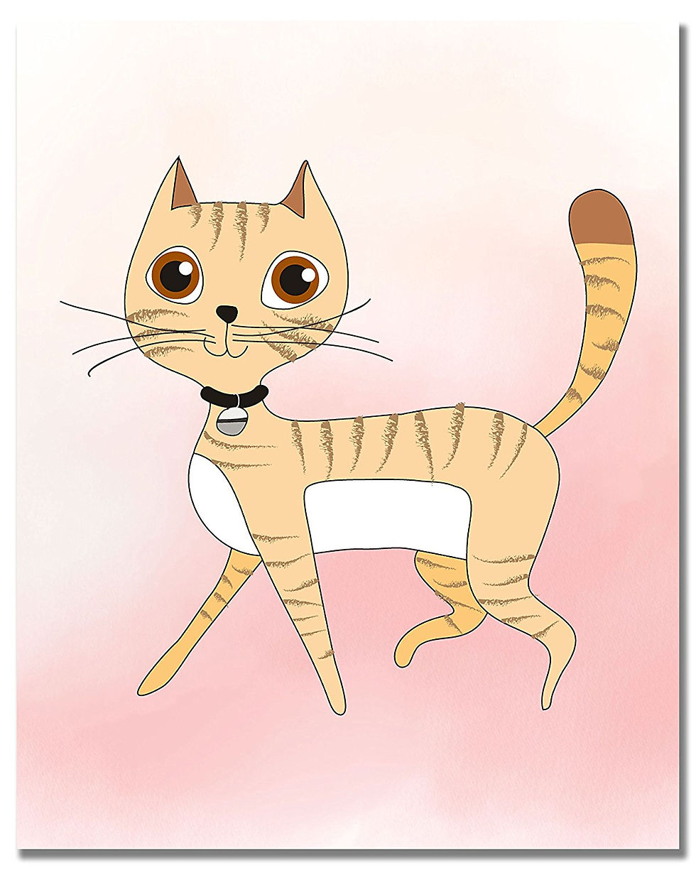 Thumbnail: Cat Watercolor Original Prints - Set of 6 - Wall Art Decor 8x10 Photos