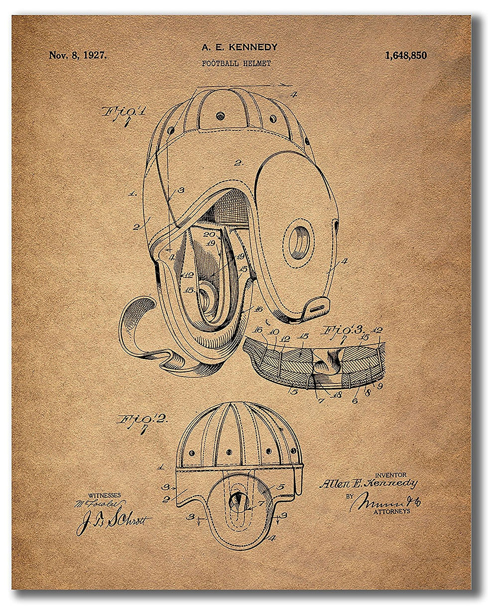 Thumbnail: Football Patent Wall Art Prints - Set of Six Vintage Photos