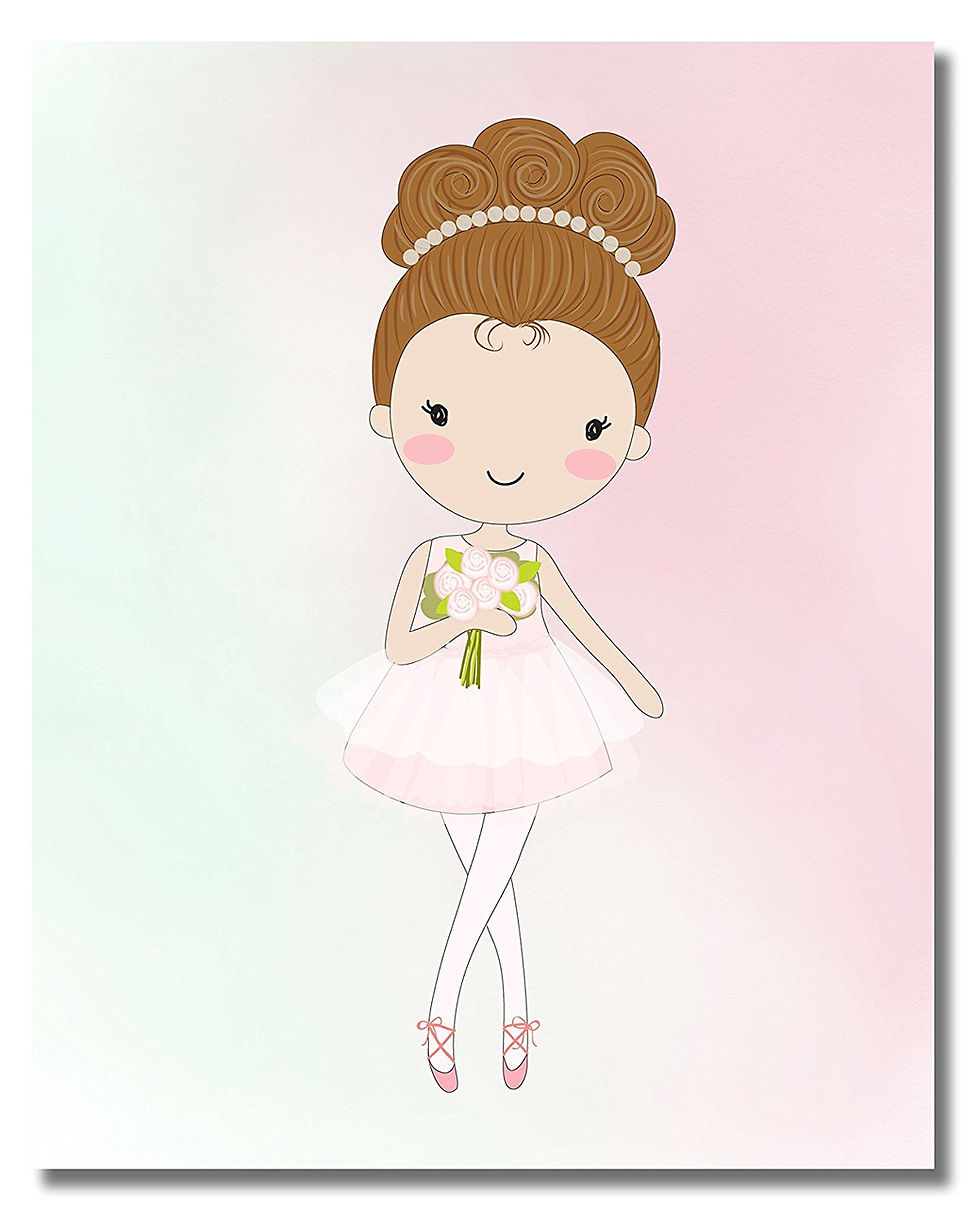 Thumbnail: Cute Ballerina Dancer Girl Prints - Bedroom Playroom Wall Art Decor Prints - Set