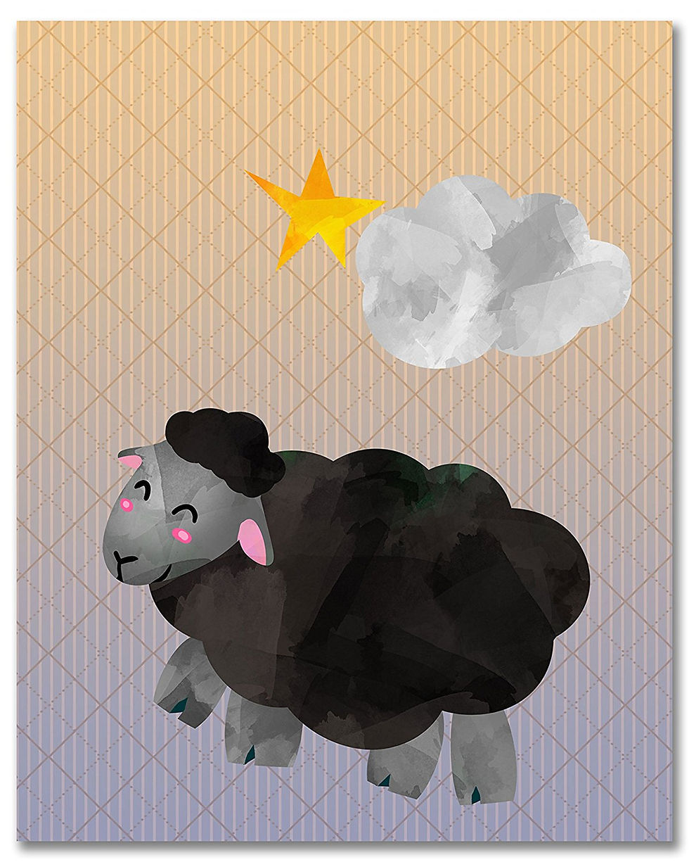Thumbnail: Nursery Sheep Decor Prints - Set of Four 8x10 Watercolor Original Wall Art Photo