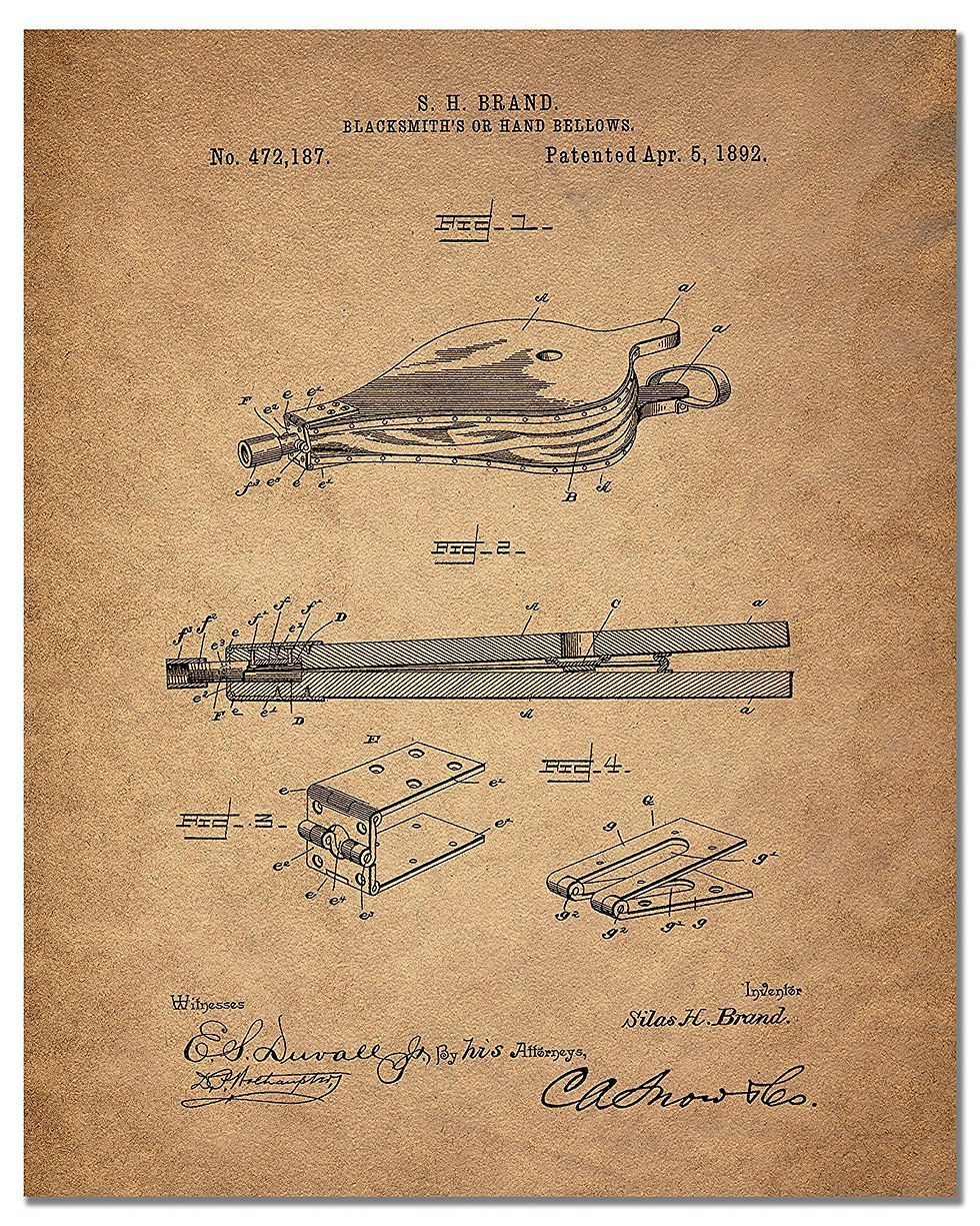 Thumbnail: Blacksmith Patent Art Prints - Set of Four 8 x 10 Photos - Vintage Decor