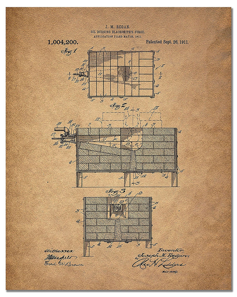 Thumbnail: Blacksmith Patent Art Prints - Set of Four 8 x 10 Photos - Vintage Decor