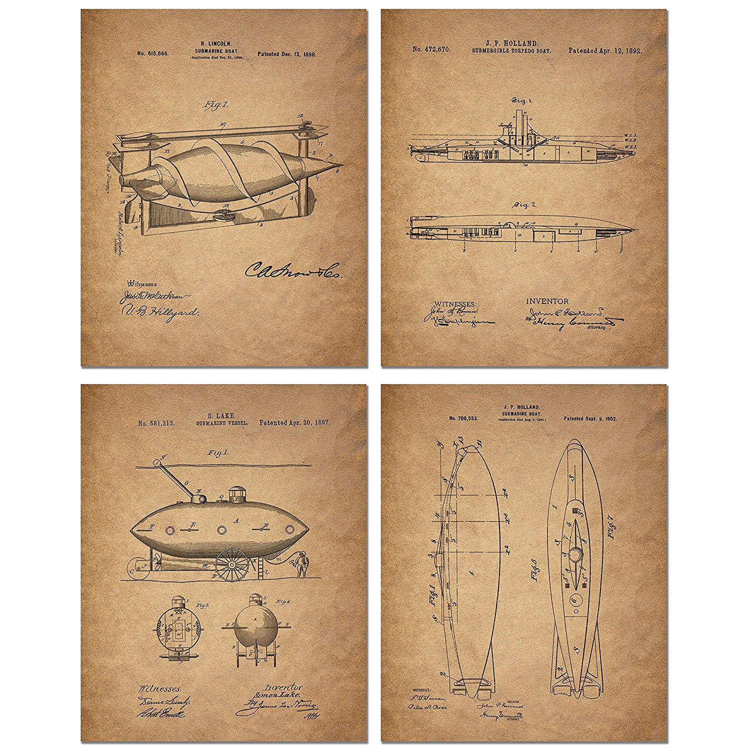 Unique Submarine reproduction patent prints Add these historical conversational