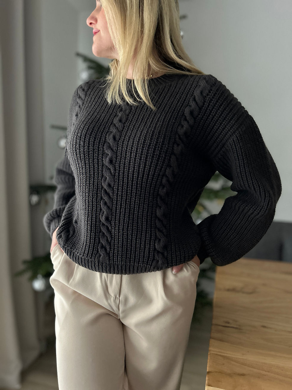 Thumbnail: Brioche Cables Sweater EN