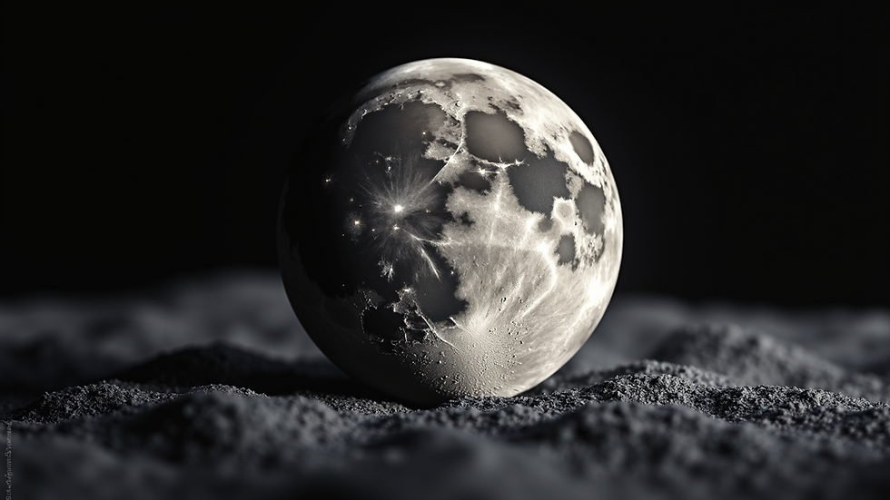 Eye-level view of the Moon's surface showing craters and plains