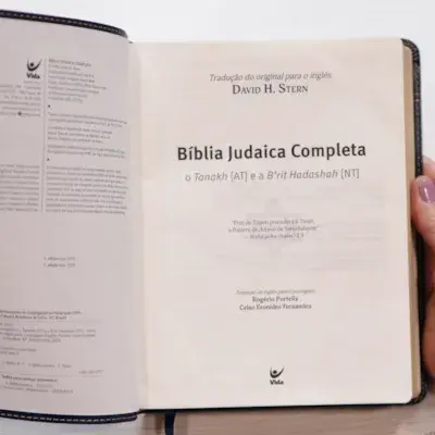 Miniatura: Bíblia Judaica Completa | Letra Normal | Capa Luxo Azul
