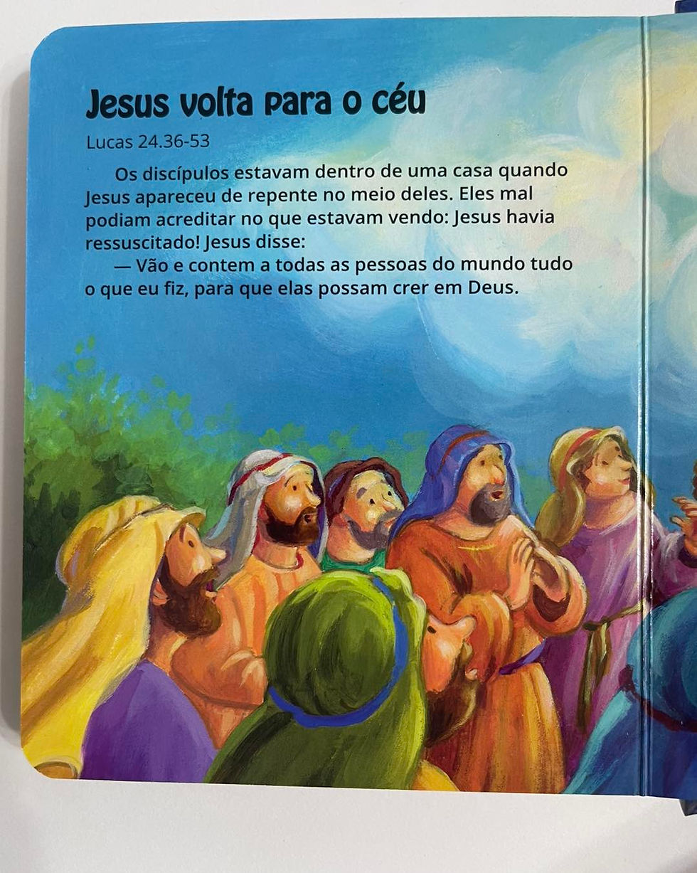 Miniatura: Bíblia do bebê com folhas grossas.