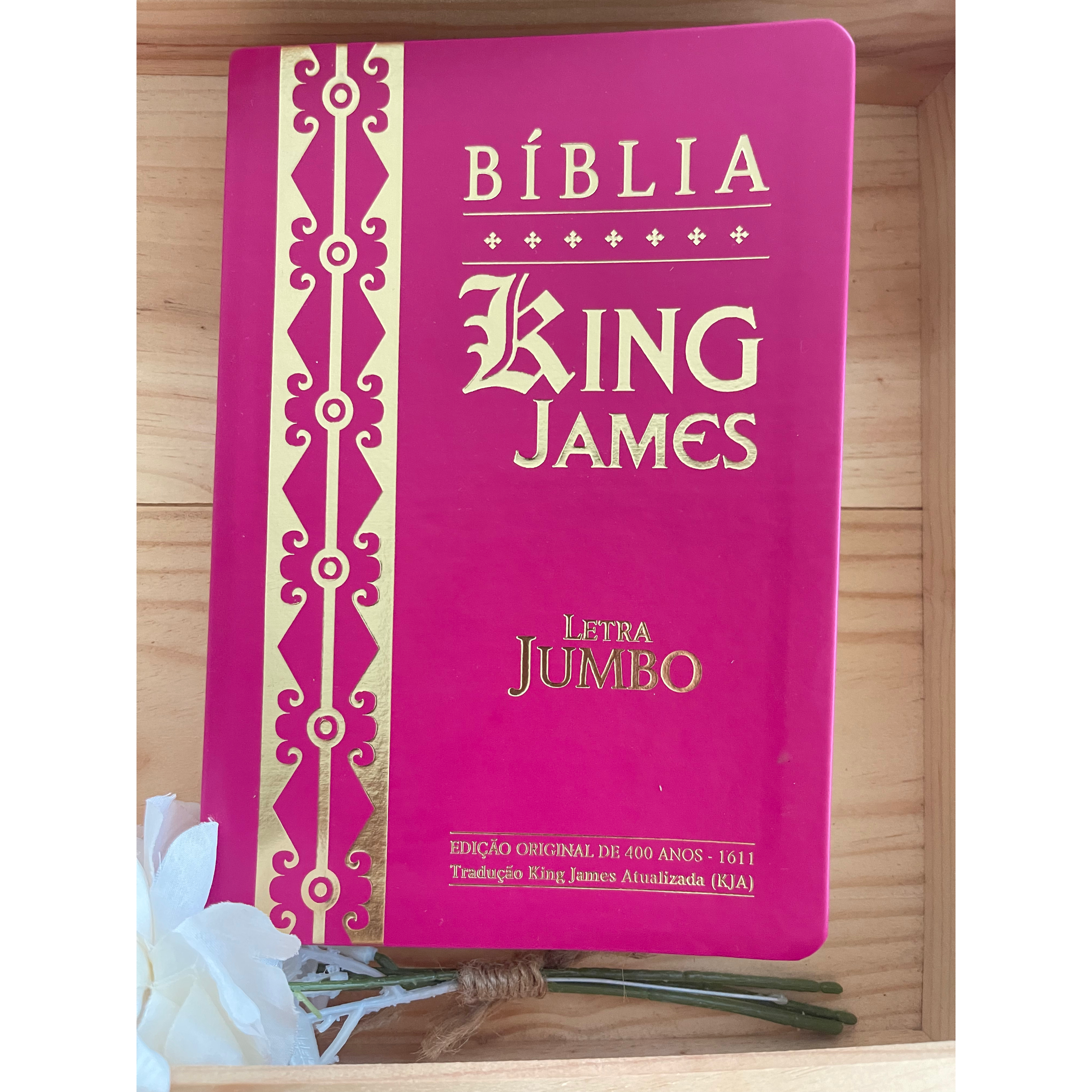 Bíblia King James Atualizada | Letra Jumbo | Capa Arabesco Pink