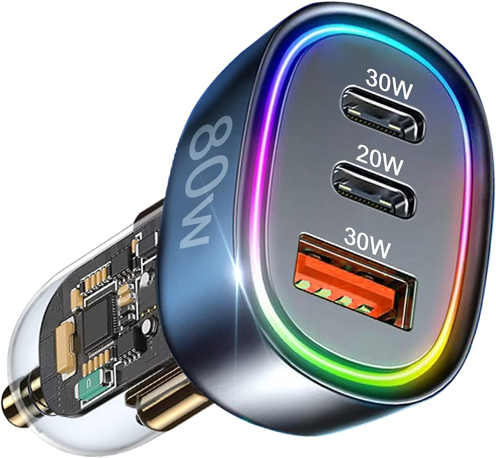 80W USB C Car Charger, 3-Port Car Charger USB C Fast Charger PD3.0 QC4.0 PPS Fas